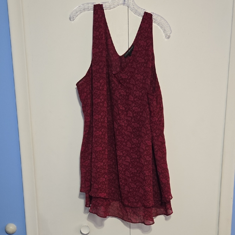 Lane Bryant Floral Plum Tank Top